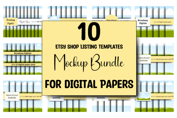 Download 10 ETSY Digital Paper Mockup Templates - Digital Collection