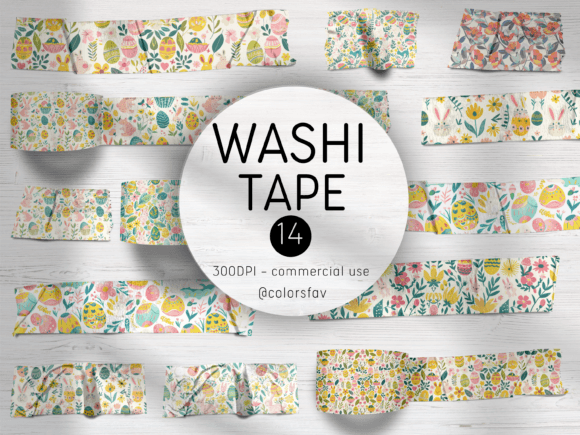 Download Joyful and Colorful Digital Washi Tapes - Digital Collection