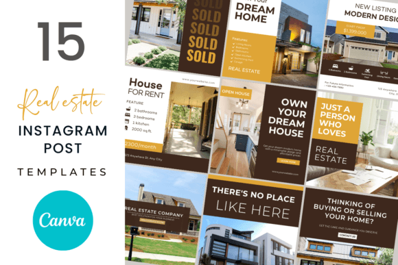 Download 15 Real Estate Instagram Post Templates - Instagram post template Collection