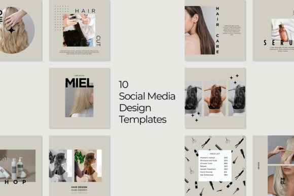 Download Beige Hair Salon Instagram Post Template - Instagram post template Collection