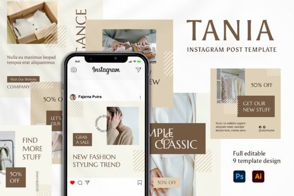 Download Tania Fashion Instagram Post Template - Instagram post template Collection