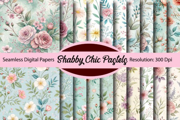 Download Shabby Chic Pastels Digital Paper - Digital Collection