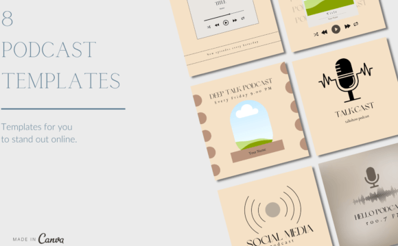 Download 8 Podcast Instagram Post Templates - Instagram post template Collection