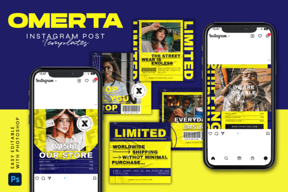 Download OMERTA - Instagram Post Template - Instagram post template Collection