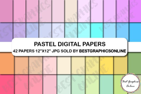 Download 42 Pastels Digital Papers Light Colors - Digital Collection