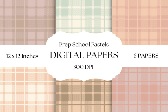 Download Prep School Pastels Digital Papers - Digital Collection