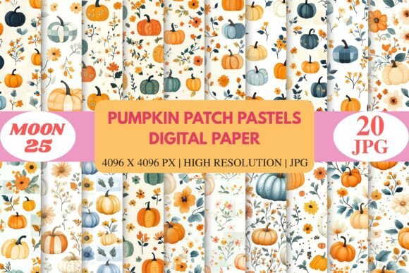Download Pumpkin Patch Pastels Digital Paper - Digital Collection