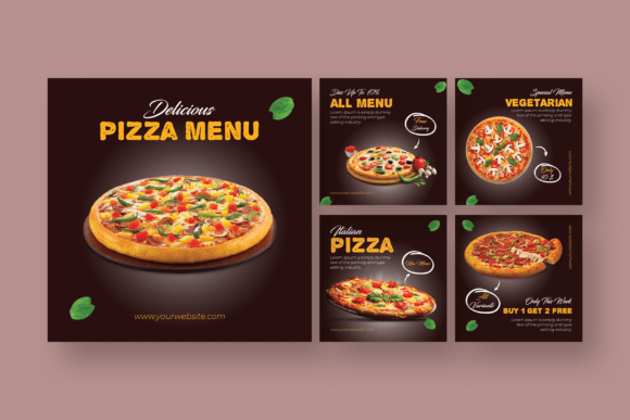 Download Pizza - Food Instagram Post Template - Instagram post template Collection
