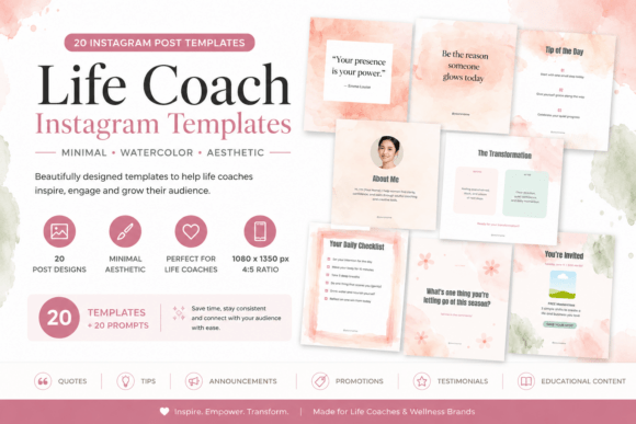 Download Instagram Post Templates for Life Coach - Instagram post template Collection